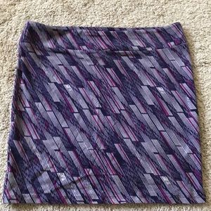 Purple and Pink Geometric Pattern Pencil Skirt